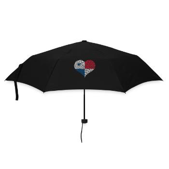 Panama herz Flagge Fahne Zentralamerika Kanal - Regenschirm (klein) - Schwarz - Vorne