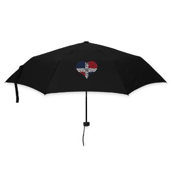 Dominikanische Republik Herz Flagge Fahne - Regenschirm (klein) - Schwarz - Vorne