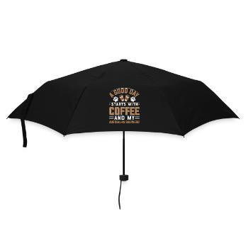 Australischer Schäferhund Kaffee Trinken Koffein - Regenschirm (klein) - Schwarz - Vorne