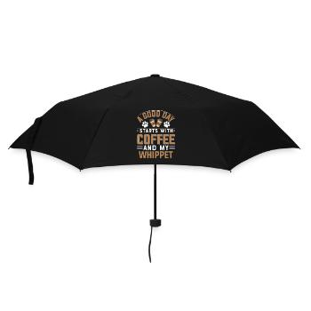 Whippet Kaffee Trinken Koffein Hundebesitzer - Regenschirm (klein) - Schwarz - Vorne