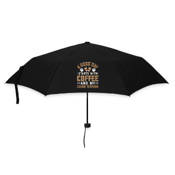 Cairn Terrier Hundebesitzer Kaffee Trinken Koffein - Regenschirm (klein) - Schwarz - Vorne