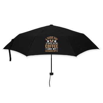 German Lace Dog Coffee Drinking Caffeine Paw - Umbrella (small) - black - Front