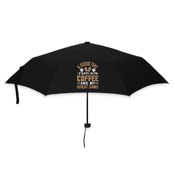 Great Dane Dog Café Boire de la patte de caféine - Parapluie standard - noir - Devant