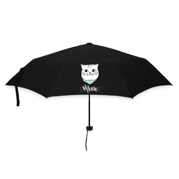 Mignon Kawaii drôle de chat disant miaulement - Parapluie standard - noir - Devant