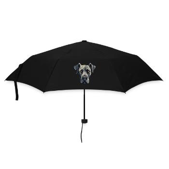 Great Dane Dog Portrait - Umbrella (small) - black - Front