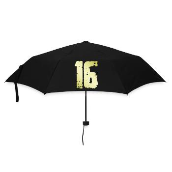 16 Number Vintage - Umbrella (small) - black - Front