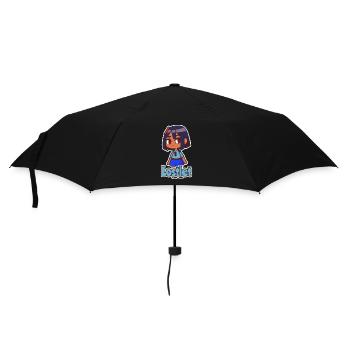 Mädchen wirkt verloren und nachdenklich - Regenschirm (klein) - Schwarz - Vorne
