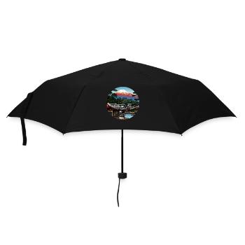 Mount Fuji in Digital Art - Umbrella (small) - black - Front