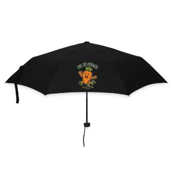 Glückliche Karotte: Frieden - Regenschirm (klein) - Schwarz - Vorne