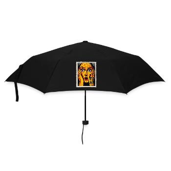 Pop art femme avec cri sur timbre-poste - Parapluie standard - noir - Devant