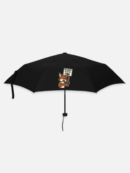 Wütender Fuchs protestiert und warnt - Regenschirm (klein) - Schwarz