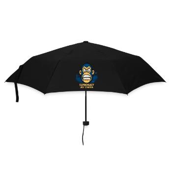 Wütender Affe mit Menschenmenge - Regenschirm (klein) - Schwarz - Vorne
