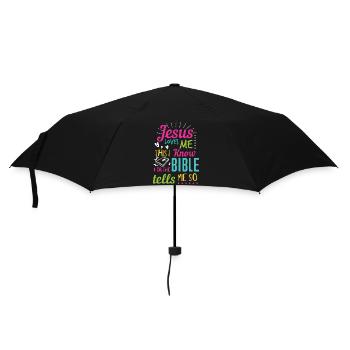 Jesus Design Ja Jesus liebt mich Geburtstagsgeschenkidee - Regenschirm (klein) - Schwarz - Vorne