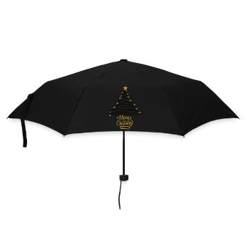 logo sapin sapin sapin sapin étoilé heureux - Parapluie standard - noir - Devant