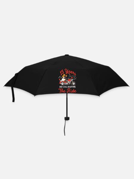 15e anniversaire de mariage 15 ans, profitant du - Parapluie standard - noir