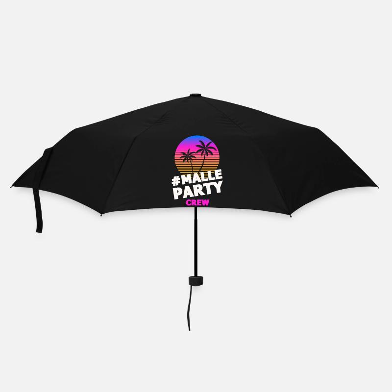 malle party crew bunt - Regenschirm (klein) - Schwarz