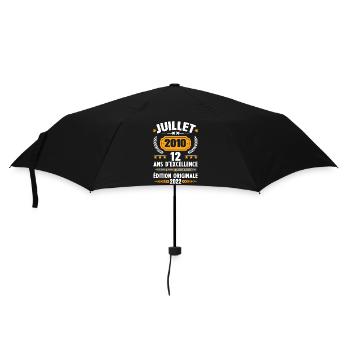 Cadeau d'anniversaire 12 Ans, Né en juillet 2010 - Parapluie standard - noir - Devant