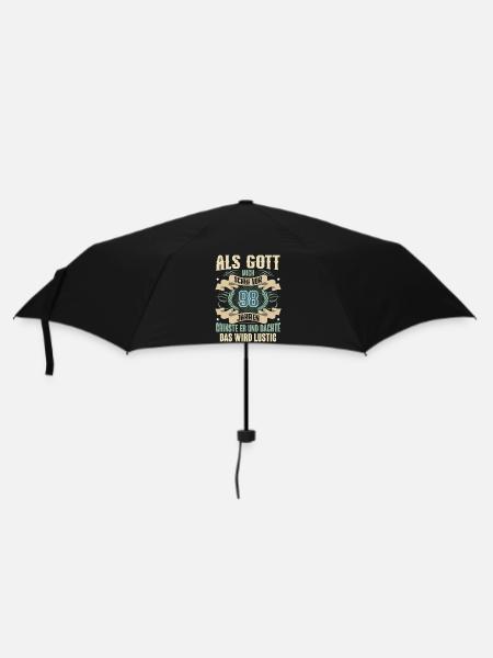 98. Geburtstag Als Gott Mich Schuf Vor - Regenschirm (klein) - Schwarz