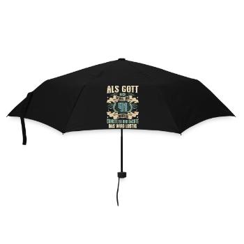 41. Geburtstag Als Gott Mich Schuf Vor - Regenschirm (klein) - Schwarz - Vorne