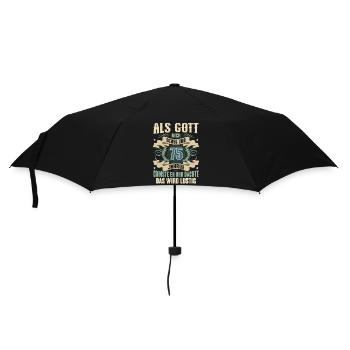 75. Geburtstag Als Gott Mich Schuf Vor - Regenschirm (klein) - Schwarz - Vorne
