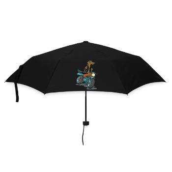 Daxhond und sein Motorrad - Regenschirm (klein) - Schwarz - Vorne
