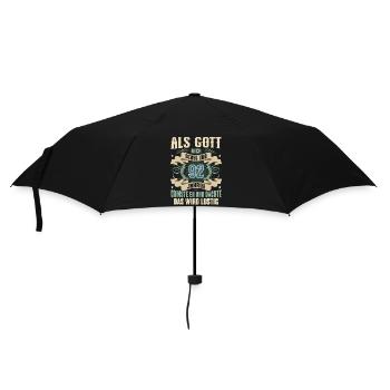 92. Geburtstag Als Gott Mich Schuf Vor - Regenschirm (klein) - Schwarz - Vorne