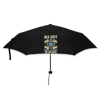 80. Geburtstag Als Gott Mich Schuf Vor - Regenschirm (klein) - Schwarz - Vorne