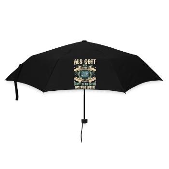 96. Geburtstag Als Gott Mich Schuf Vor - Regenschirm (klein) - Schwarz - Vorne