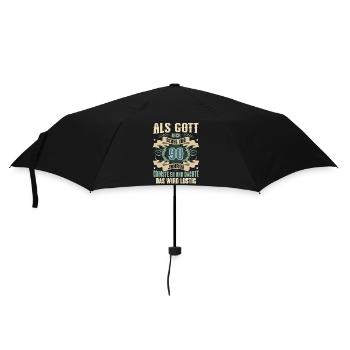 90. Geburtstag Als Gott Mich Schuf Vor - Regenschirm (klein) - Schwarz - Vorne