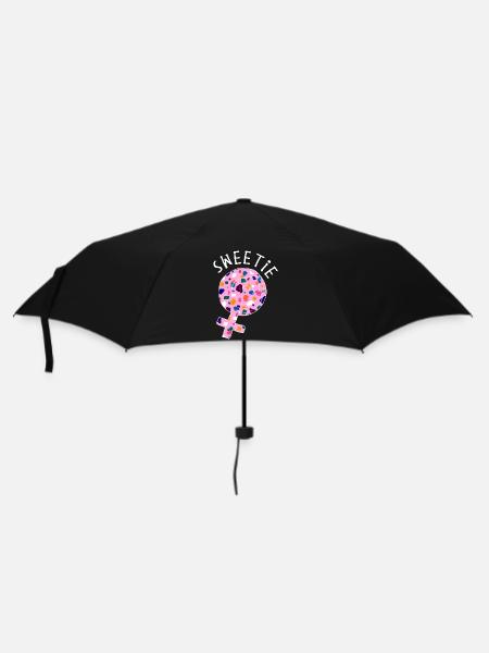 Süßigkeiten Nachspeise Naschen Süß Spruch - Regenschirm (klein) - Schwarz