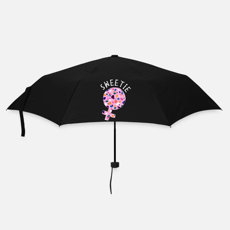 Süßigkeiten Nachspeise Naschen Süß Spruch - Regenschirm (klein) - Schwarz