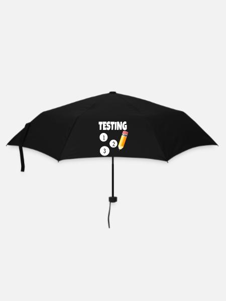Test 123 mit Bleistift - Regenschirm (klein) - Schwarz