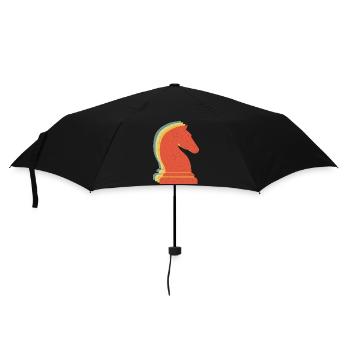 Schach Springer Vintage Retro - Regenschirm (klein) - Schwarz - Vorne