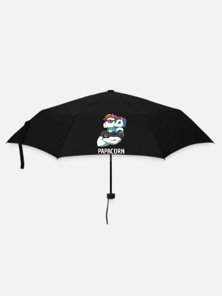 Papacorn Vater Tochter Einhörner - Regenschirm (klein) - Schwarz