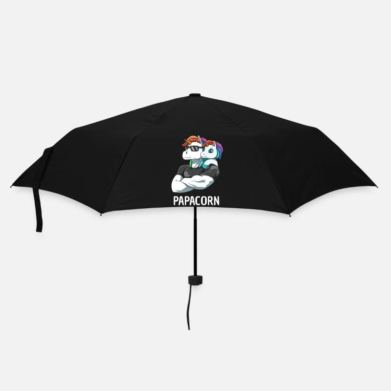 Papacorn Vater Tochter Einhörner - Regenschirm (klein) - Schwarz