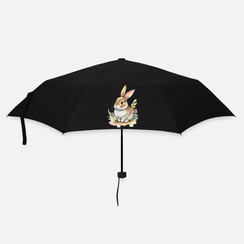 süßes Häschen - Regenschirm (klein) - Schwarz