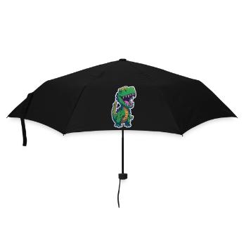Dinosaurier lustig cool - Regenschirm (klein) - Schwarz - Vorne