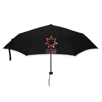 weihnachtsoutfit Symbol Weihnachten Stern Symbol - Regenschirm (klein) - Schwarz - Vorne