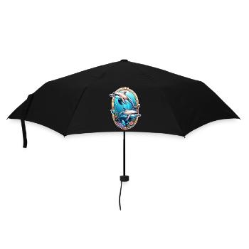 Dolphin & Ocean - Umbrella (small) - black - Front