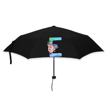 Buchstabe E Aquarell - Regenschirm (klein) - Schwarz - Vorne