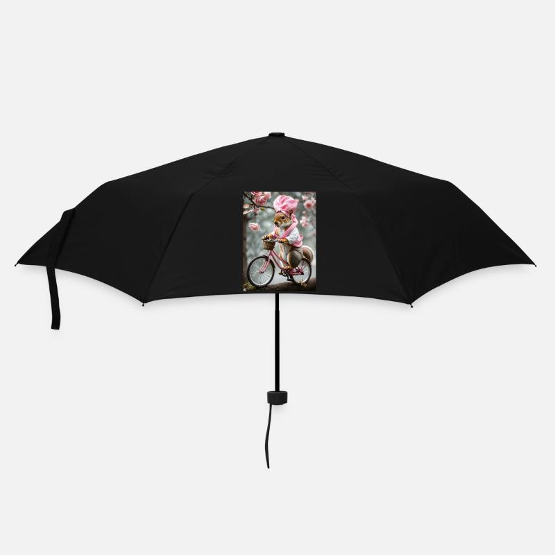 Écureuil sur un vélo - Parapluie standard - noir