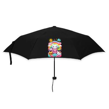 Cute toca friends - Cats, sun and rainbow - Umbrella (small) - black - Front