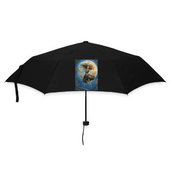 Flying Girl - Regenschirm (klein) - Schwarz - Vorne