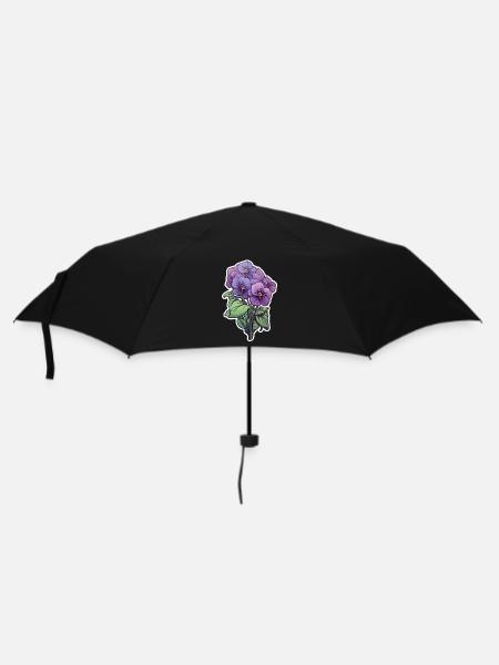 Stiefmütterchen - Regenschirm (klein) - Schwarz