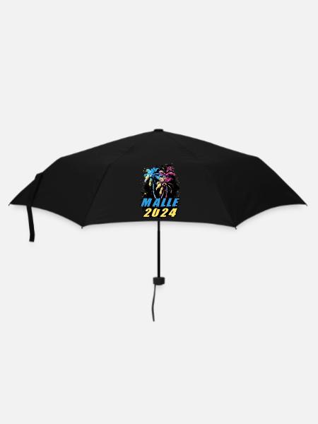 Malle 2024 Urlaub Palmen Bunt - Regenschirm (klein) - Schwarz