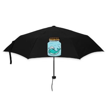 Wal Fisch allein Einsamkeit Gefühle Emotion Trämen - Regenschirm (klein) - Schwarz - Vorne