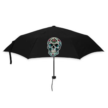 Totenkopf Neo Traditional - Regenschirm (klein) - Schwarz - Vorne
