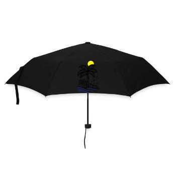 Palm Tree Holidays Plage Été - Parapluie standard - noir - Devant