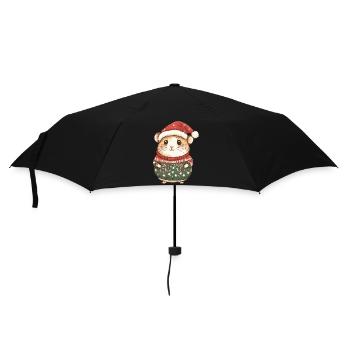 Hamster Weihnachten - Regenschirm (klein) - Schwarz - Vorne