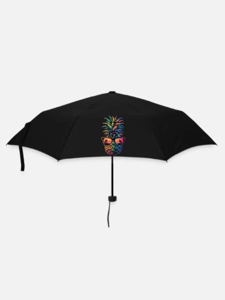 Ananas tropische hawaiianische Frucht - Regenschirm (klein) - Schwarz